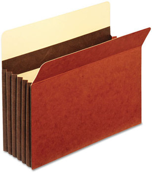 Pendaflex® Heavy-Duty File Pockets,  Straight Cut, 5 1/4" Expansion, Letter, Redrope, 10/Box