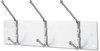 A Picture of product SAF-4161 Safco® Coat Hooks Metal Wall Rack, Three Ball-Tipped Double-Hooks, 18w x 3.75d 7h, Satin