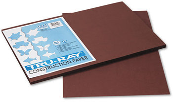 Pacon® Tru-Ray® Construction Paper,  76 lbs., 12 x 18, Dark Brown, 50 Sheets/Pack