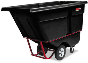 Rubbermaid® Commercial Standard Duty Rotomolded Plastic Tilt Truck with 1250 lb Capacity. 72.25 X 33.50 X 43.75 in. Black.