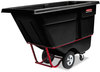 A Picture of product RCP-1315BLA Rubbermaid® Commercial Standard Duty Rotomolded Plastic Tilt Truck with 1250 lb Capacity. 72.25 X 33.50 X 43.75 in. Black.