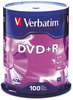 A Picture of product VER-95098 Verbatim® DVD+R Recordable Disc,  4.7GB, 16x, Spindle, 100/Pack