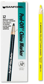 Sharpie® Peel-Off™ China Markers,  Yellow, Dozen