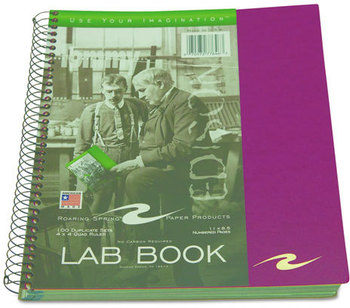 Roaring Spring® Wirebound Lab Notebook,  Quadrille Rule, Assorted Covers, 11 x 9, 100 Sheets/Pad