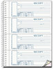 A Picture of product RED-S16444WCL Rediform® Spiralbound Unnumbered Money Receipt Book,  2 3/4 x 7, Three-Part, 120 Sets/Book