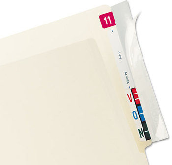 Tabbies® Label/File Folder Protector,  End Tab Folder, 8x2, Clear, 100/PK