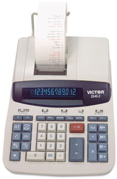 Victor® 2640-2 Two-Color Printing Calculator,  Black/Red Print, 4.6 Lines/Sec