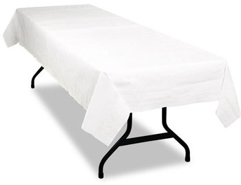 Tablemate® Table Set® Poly Tissue Table Cover,  54 x 108, White, 6/Pack