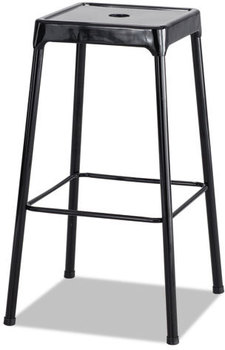 Safco® Bar-Height Steel Stool Backless, Supports Up to 250 lb, 29" Seat Height, Black