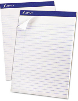 Ampad® Recycled Writing Pads,  8 1/2 x 11 3/4, White, 50 Sheets, Dozen