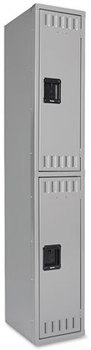 Tennsco Double Tier Locker,  Single Stack, 12w x 18d x 72h, Medium Gray