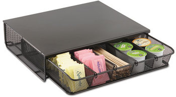 Safco® Onyx™ One Drawer Hospitality Organizer 5 Compartments, 12.5 x 11.25 3.25, Black