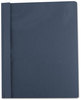 A Picture of product UNV-56138 Universal® Clear Front Report Cover with Fasteners Covers Three-Prong Fastener, 0.5" Capacity, 8.5 x 11, Clear/Dark Blue, 25/Box