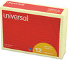 A Picture of product UNV-35673 Universal® Self-Stick Note Pads Ruled, 4" x 6", Yellow, 100 Sheets/Pad, 12 Pads/Pack