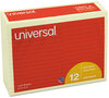 A Picture of product UNV-35673 Universal® Self-Stick Note Pads Ruled, 4" x 6", Yellow, 100 Sheets/Pad, 12 Pads/Pack