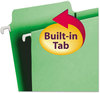 A Picture of product SMD-64098 Smead™ FasTab® Hanging Folders Letter Size, 1/3-Cut Tabs, Green, 20/Box