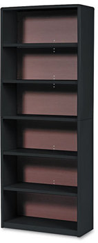 Safco® Value Mate® Series Metal Bookcases,  Six-Shelf, 31-3/4w x 13-1/2d x 80h, Black