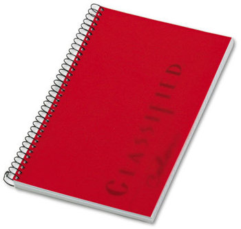 TOPS™ Classified™ Colors Notebooks,  Red Cover, 5 1/2 x 8 1/2, White, 100 Sheets