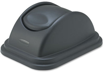 Rubbermaid® Commercial Rectangular Free-Swinging Lids,  Black