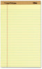 A Picture of product TOP-71572 TOPS™ The Legal Pad™ Ruled Perforated Pads,  Legal/Wide, 8 1/2 x 14, Canary, Dozen