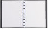 A Picture of product RED-AF1115081 Blueline® MiracleBind™ Notebook,  College/Margin, 11 x 9 1/16, White, Black Cover, 75 Sheets