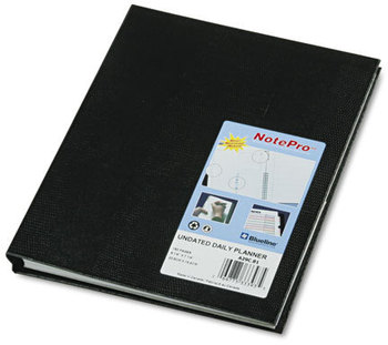 Blueline® NotePro™ Undated Daily Planner,  9-1/4 x 7-1/4, Black