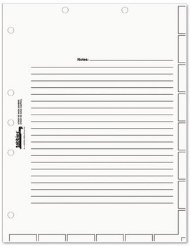 Tabbies® Medical Chart Index Divider Sheets,  8-1/2 x 11, White, 400/Box