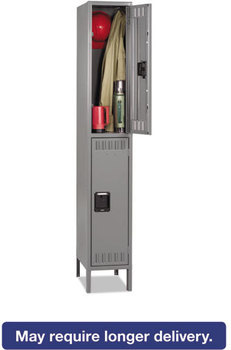 Tennsco Double Tier Locker,  Single Stack, 12w x 18d x 78h, Medium Gray