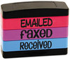 A Picture of product USS-8800 Stack Stamp® Interlocking Stamp,  EMAILED, FAXED, RECEIVED, 1 13/16 x 5/8, Assorted Fluorescent Ink