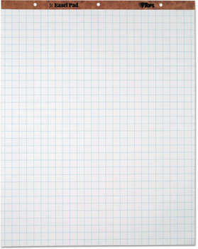 TOPS™ Easel Pads,  Quadrille Rule, 27 x 34, White, 50 Sheets, 4 Pads/Carton