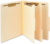 A Picture of product SMD-14000 Smead™ Manila Four- and Six-Section Top Tab Classification Folders 2" Expansion, 2 Dividers, 6 Fasteners, Letter Size, 10/Box