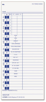 TOPS™ Time Clock Cards,  Weekly, 4 x 9, 100/Pack