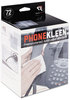 A Picture of product REA-RR1303 Read Right® PhoneKleen™ Premoistened Antibacterial Wipes,  Cloth, 5 x 5, 72/Box