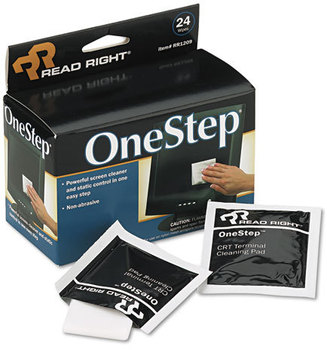 Read Right® OneStep® Screen Cleaner,  5 x 5, 24/Box