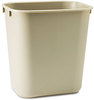 A Picture of product RCP-295500BG Rubbermaid® Commercial Deskside Plastic Wastebasket,  Rectangular, 3 1/2 gal, Beige