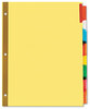 A Picture of product UNV-20860 Universal® Deluxe Extended Insertable Tab Indexes 5-Tab, 11 x 8.5, Buff, Assorted tabs, 24 Sets