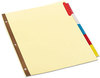 A Picture of product UNV-20860 Universal® Deluxe Extended Insertable Tab Indexes 5-Tab, 11 x 8.5, Buff, Assorted tabs, 24 Sets
