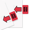 A Picture of product RTG-76809 Redi-Tag® Removable/Reusable Standard Page Flags Value Pack,  "Sign Here", Red, 50/Pack