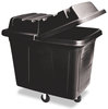 A Picture of product RCP-461200BLA Rubbermaid® Commercial Cube Truck,  Rectangular, Polyethylene, 400lb Cap, 12 cu. ft., Black