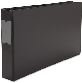 Universal® Ledger-Size Round Ring Binder with Label Holder 3 Rings, 2" Capacity, 11 x 17, Black