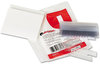A Picture of product UNV-43313 Universal® Hanging File Folder Plastic Index Tabs 1/3-Cut, Clear, 3.7" Wide, 25/Pack