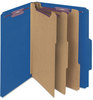 A Picture of product SMD-19096 Smead™ Eight-Section Colored Pressboard Top Tab Classification Folders with SafeSHIELD® Coated Fasteners 8 3 Dividers, Legal Size, Dark Blue, 10/Box