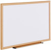 A Picture of product UNV-43619 Universal® Deluxe Melamine Dry Erase Board 36 x 24, White Surface, Oak Fiberboard Frame