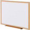 A Picture of product UNV-43619 Universal® Deluxe Melamine Dry Erase Board 36 x 24, White Surface, Oak Fiberboard Frame