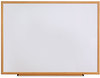 A Picture of product UNV-43619 Universal® Deluxe Melamine Dry Erase Board 36 x 24, White Surface, Oak Fiberboard Frame