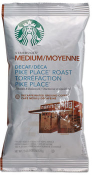 Starbucks® Coffee,  Pike Place Decaf, 2 1/2 oz Packet, 18/Box