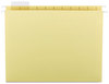 A Picture of product SMD-64069 Smead™ Colored Hanging File Folders with 1/5 Cut Tabs Letter Size, 1/5-Cut Yellow, 25/Box