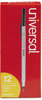 A Picture of product UNV-27410 Universal™ Ballpoint Stick Pen Medium 1 mm, Black Ink, Gray/Black Barrel, Dozen