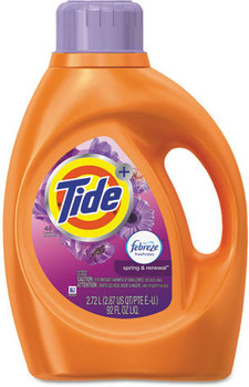 Tide® Plus Febreze® Freshness Liquid Laundry Detergent,  Spring&Renewal Scent,92oz Bottle,4/Crtn
