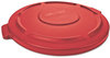 A Picture of product RCP-2631RED Rubbermaid® Commercial Round Brute® Lid,  for 32-Gallon Round Brute Containers, 22 1/4", dia., Red